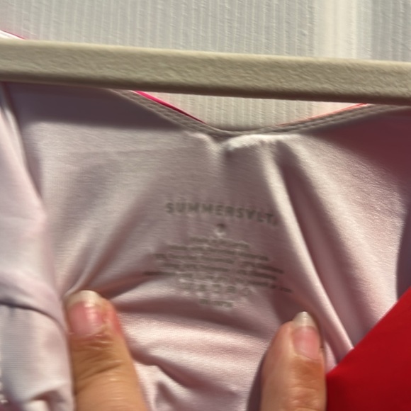 NWT! Summersalt The Marina Lava Red and Hibiscus One Piece Swimsuit 2 bathing - Picture 3 of 9